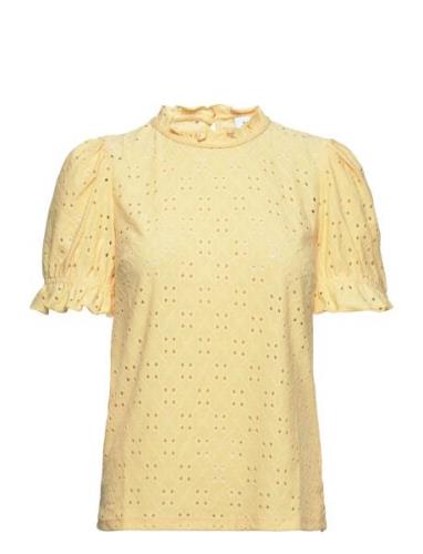 Vikawa S/S Flounce Top - Noos Yellow Vila