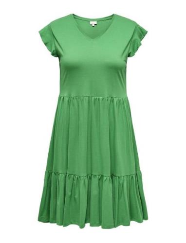 Carmay Cap Sleeves Frill Dress Jrs Green ONLY Carmakoma