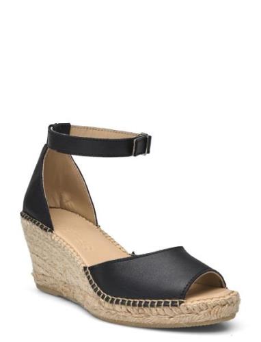 Slfingrid Leather Wedge Espadrilles Beige Selected Femme