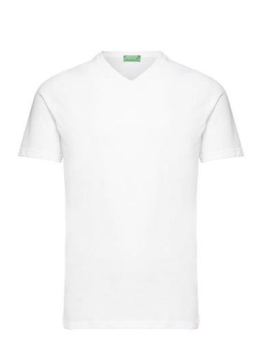 V Neck T-Shirt White United Colors Of Benetton