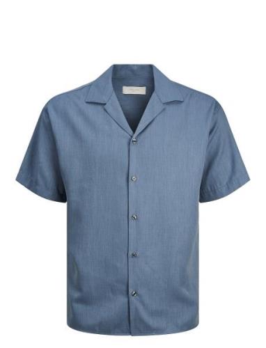 Jprccaaron Tencel Resort Shirt S/S Ln Blue Jack & J S