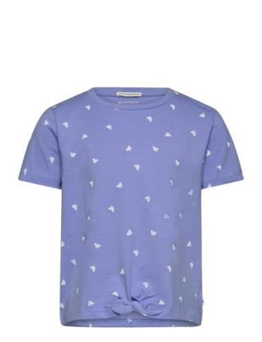 Cropped All Over Print T-Shirt Blue Tom Tailor