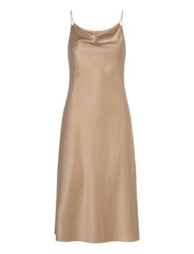Fiona Silk Satin Dress Gold Balmuir