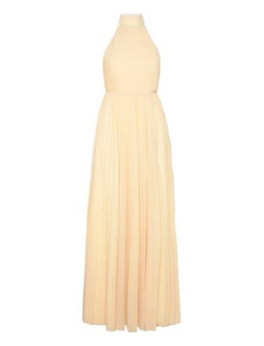 Fionne Pleated Gown Yellow Bubbleroom