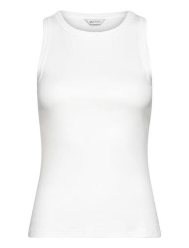 High Neck Rib Tank Top White GANT