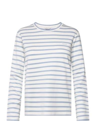 Striped Ls T-Shirt Blue GANT
