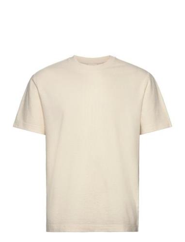 Textured Ss T-Shirt Cream GANT