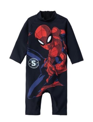 Nmmmoth Spiderman Ls Uv Suit Mar Navy Name It