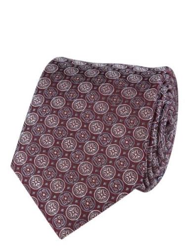 Geometric Silk Tie Burgundy Portia 1924