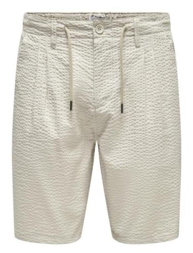 Onsleo Life 0009 Seersucker Shorts Beige ONLY & SONS