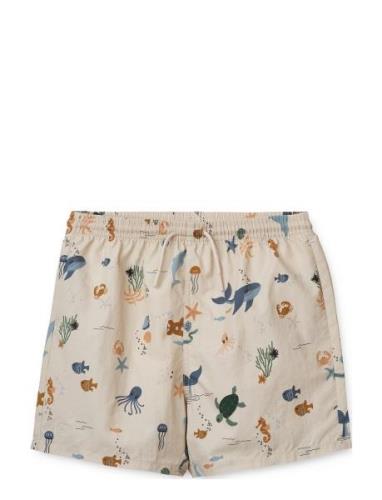 Duke Printed Board Shorts Cream Liewood