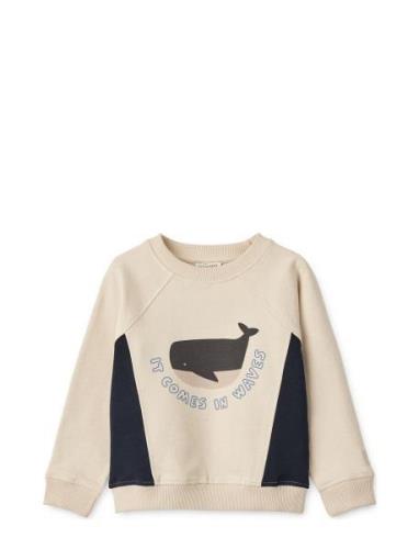 Aude Placement Sweatshirt Cream Liewood