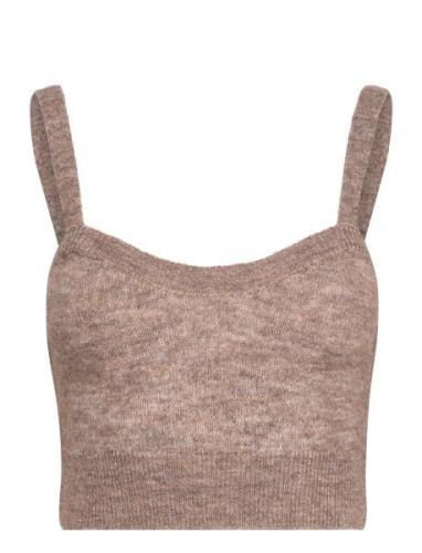 Top Sleeveless Short Wool Brown Lindex