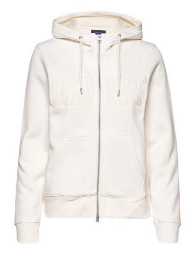 D2. Gant Logo Zip Hoodie Cream GANT