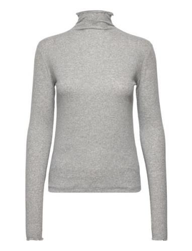 Rib Mock Neck Top Grey Filippa K