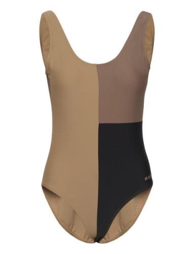 Møn Colorblock Swim Suit Beige H2O