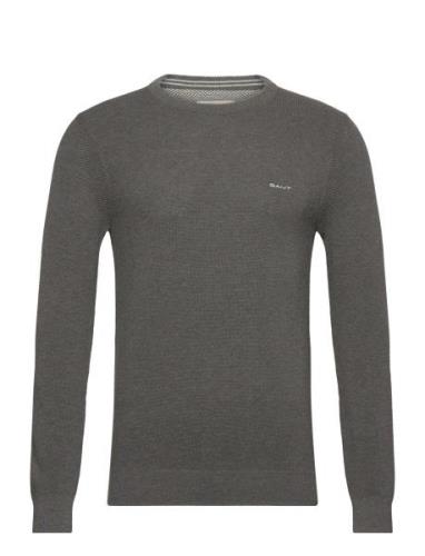 Cotton Pique C-Neck Grey GANT