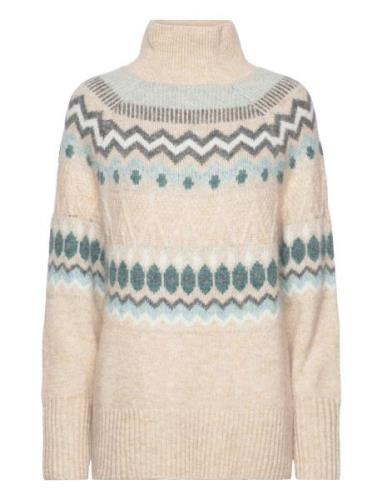 Rachel Jacquard Knitted Wool Blend Sweater Cream Malina