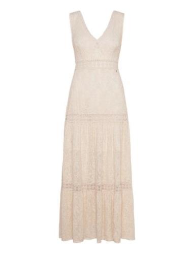 Sl G/Dye Lace Long Clio Dress Beige GUESS Jeans