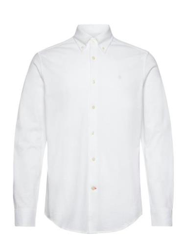 Eddie Pique Shirt - Slim Fit White Morris