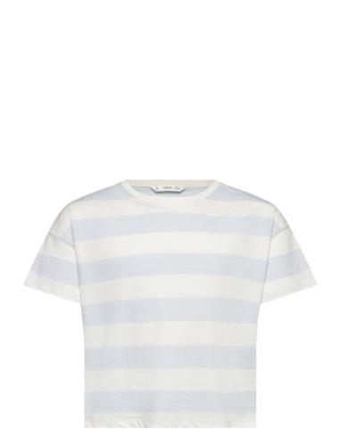 Striped Cotton T-Shirt Blue Mango