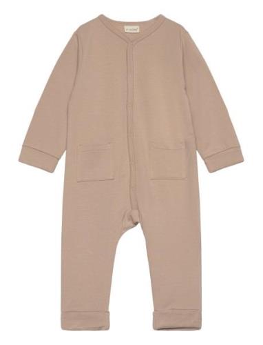 Romper Ls Sweat Beige Fixoni