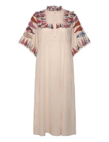 Peytonll Midi Dress 3/4 Beige Lollys Laundry