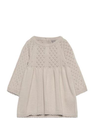 Dress Ls Knit Beige Huttelihut