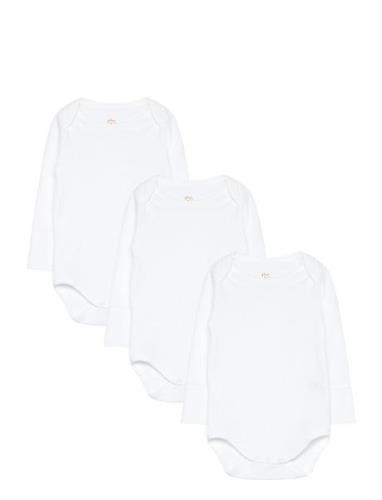 3 Pack Rib Jersey Long Sleeve Body White Copenhagen Colors