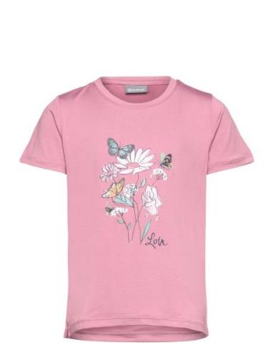 T-Shirt W. Print -S/S, Girl Pink Color Kids