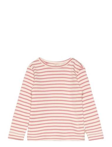 T-Shirt L/S Modal Striped Pink Petit Piao