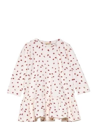 Dress L/S Gather Printed Patterned Petit Piao