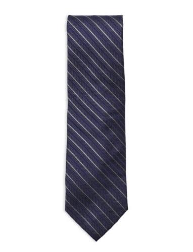 Dobby Stripe Tie Navy Michael Kors