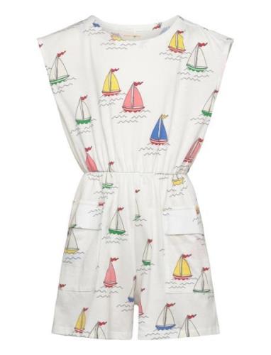 Sailing Boats Aop Summersuit White Mini Rodini