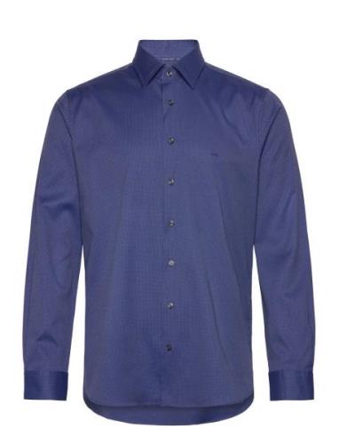 Diamond Dobby Slim Shirt Blue Michael Kors