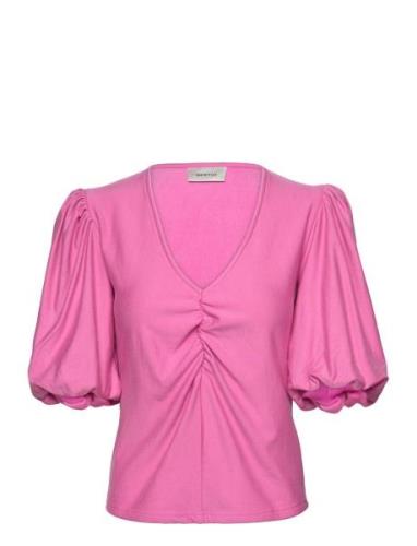 Rifagz Ss Balloon Blouse Pink Gestuz