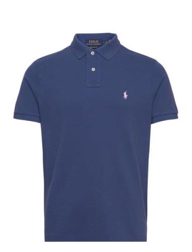 Custom Slim Fit Mesh Polo Shirt Blue Polo Ralph Lauren