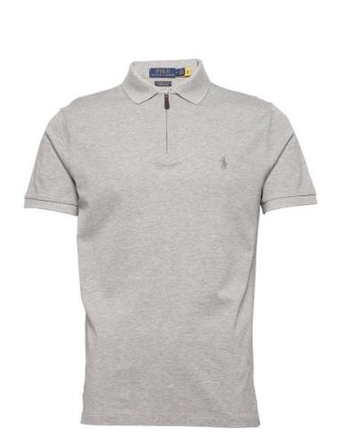 Custom Slim Fit Stretch Mesh Polo Shirt Grey Polo Ralph Lauren