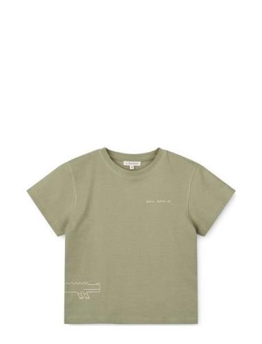 Sixten Placement Shortsleeve T-Shirt Green Liewood