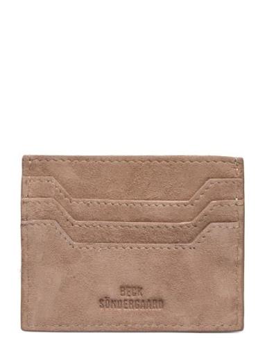 Suede Card Holder Beige Becksöndergaard