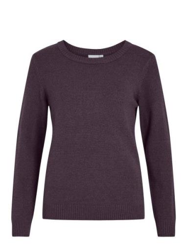 Viril O-Neck L/S Knit Top - Noos Purple Vila