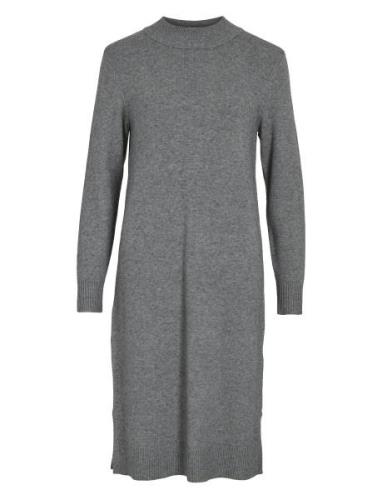 Viril Crew Neck L/S Midi Dress - Noos Grey Vila