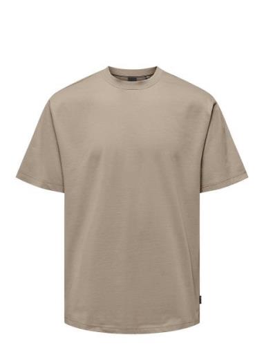 Onsfred Rlx Ss Tee Noos Beige ONLY & SONS