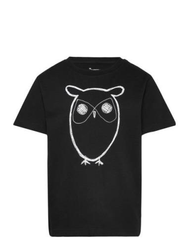 Big Owl T-Shirt - Gots/Vegan Black Knowledge Cotton Apparel