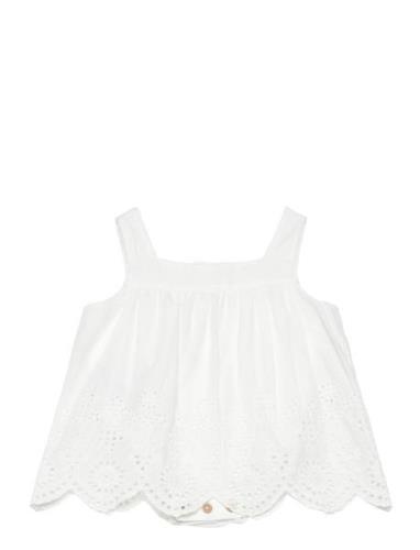 Broderie Anglaise Cotton Dress White Mango