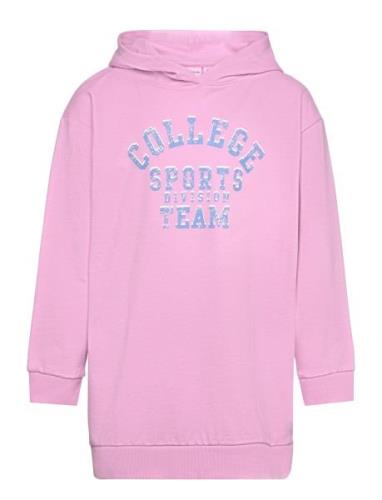 Nkfvalona Ls Long Boxy Sweat Wh Unb Pink Name It