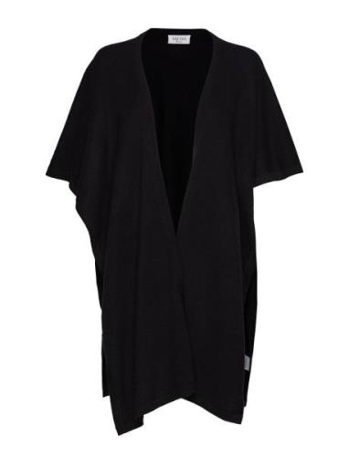 Open Poncho Black Davida Cashmere