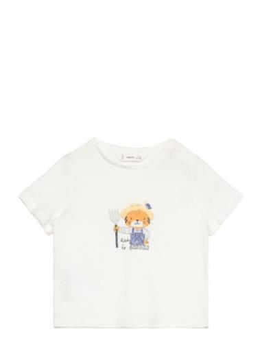 Cotton Printed T-Shirt White Mango