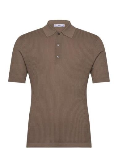 Knit Cotton Polo Shirt Brown Mango