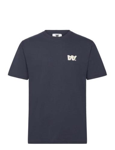 Ace Letter T-Shirt Gots Navy Double A By Wood Wood